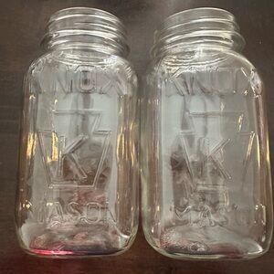 Vintage Knox Glass Mason Jars  Quart- Set of 2
